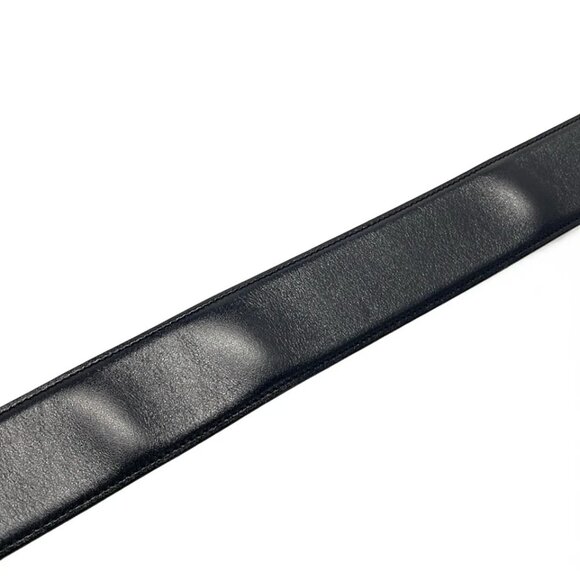 GUCCI Interlocking G - Dark Navy Gold Leather Hardware Belt 213-082925 - Picture 6 of 7